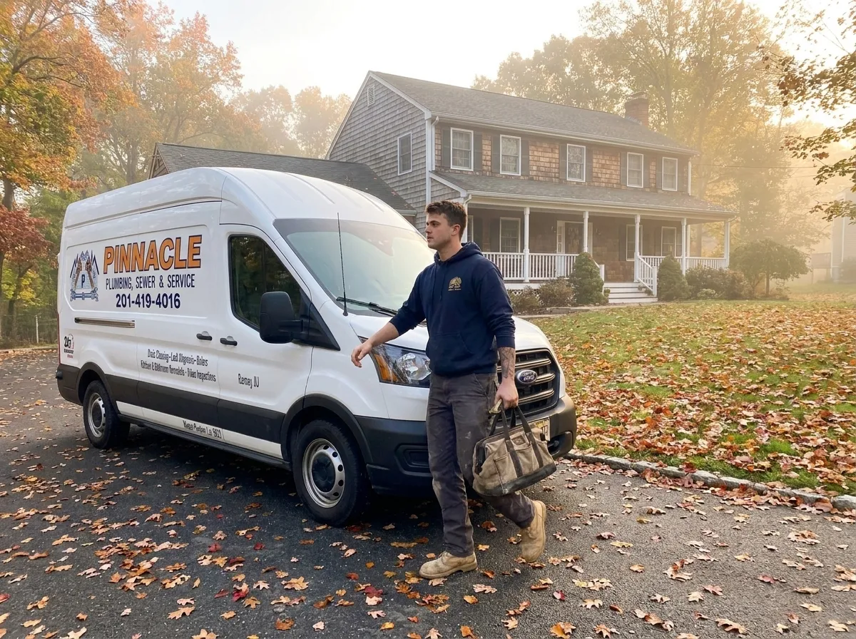 Pinnacle Plumbing arriving at an emergency plumbing call in Bergen County NJ